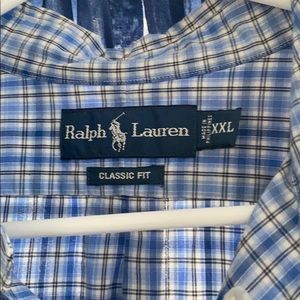 Button up short sleeve plaid shirt xxl